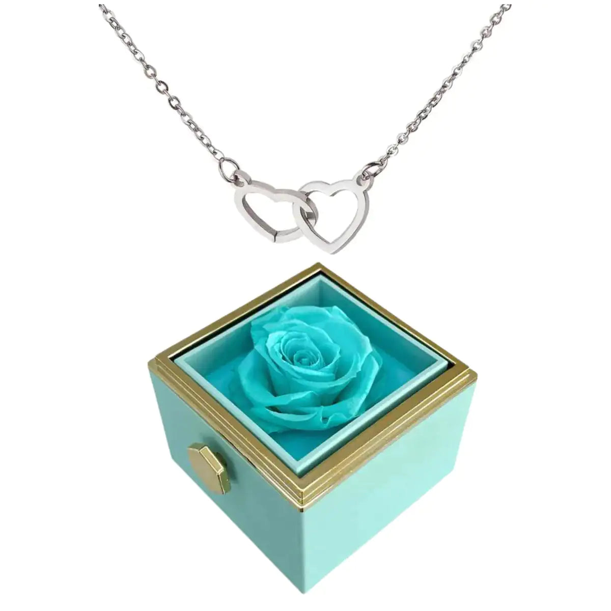 Everlasting Rose with customizable heart necklace