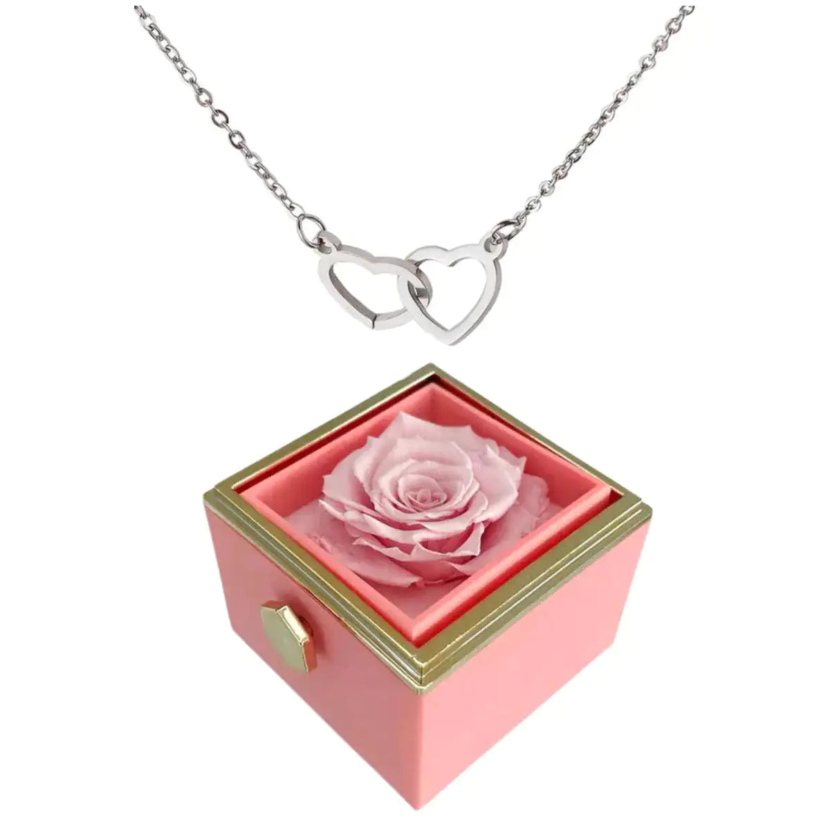 Everlasting Rose with customizable heart necklace