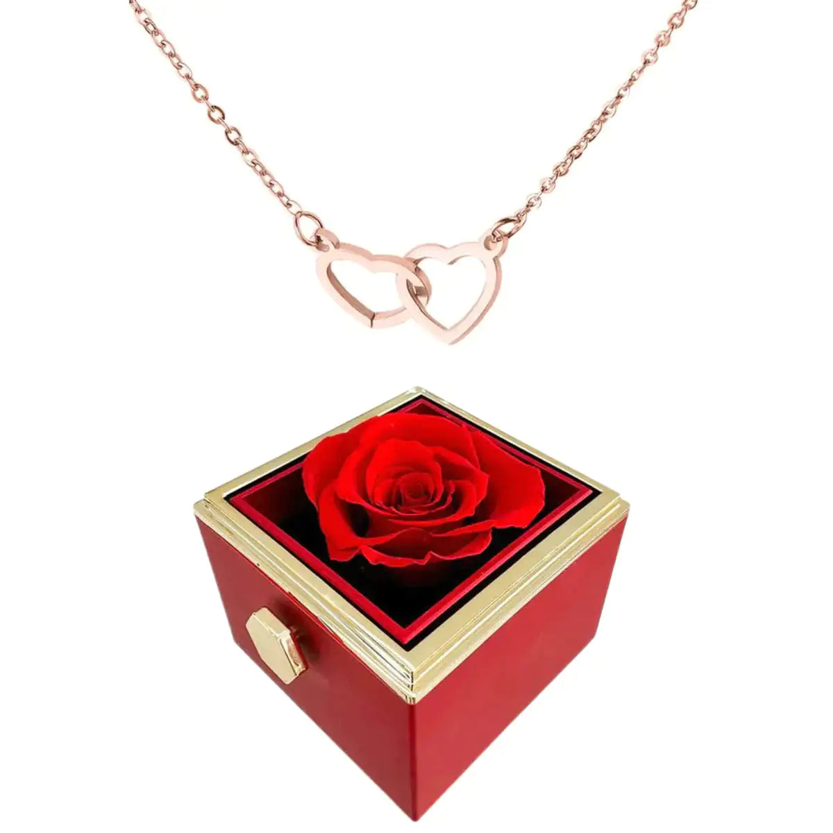 Everlasting Rose with customizable heart necklace