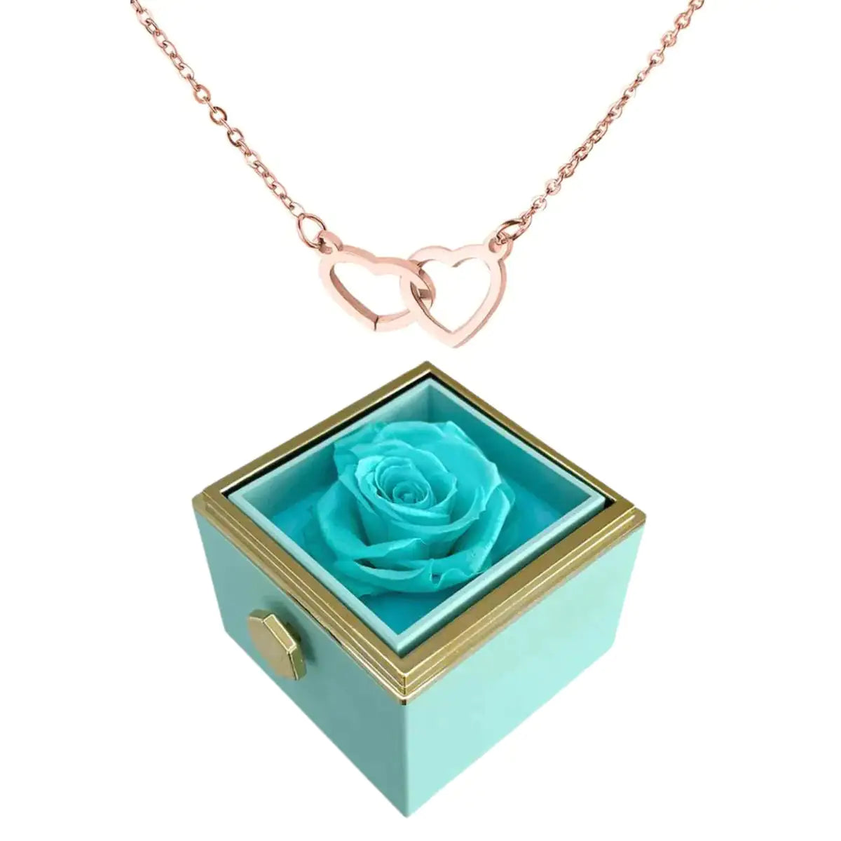 Everlasting Rose with customizable heart necklace