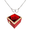 Everlasting Rose with customizable heart necklace